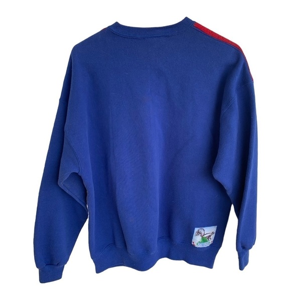 Vintage Crewneck Sweatshirt Winter All Over Print Scene Deer Trees Nature - Picture 2 of 11